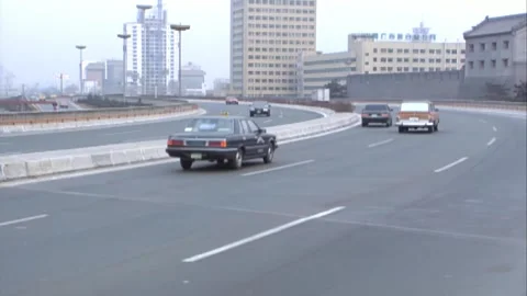 Vehicles on viaduct Stock Footage 253772516