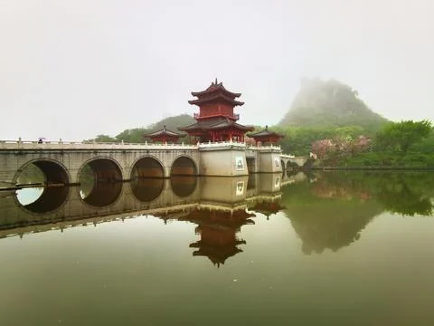 The Veil of Rain Enveloped Stock Photos