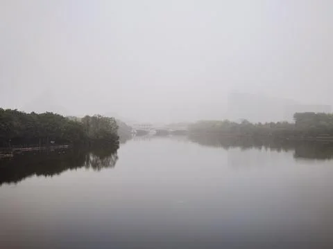 The Veil of Rain Enveloped Stock Photos