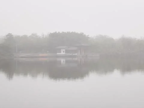 The Veil of Rain Enveloped Stock Photos