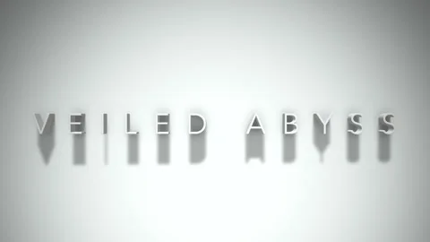 Veiled abyss 3D title animation with shadows on a white background Stock Footage 297816330