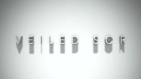 Veiled sor 3D title animation with shadows on a white background 스톡 동영상 297216041