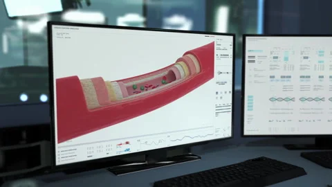 Vein examination system analyses the disease bacteria for patient treatment Stock Footage 304695071