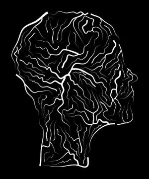 Vein  human head  vector symbol icon design. Beautiful illustration isolated  Stock Illustration
