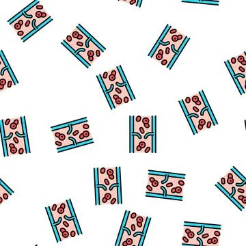 Vein vessel vector seamless pattern Stock Illustration
