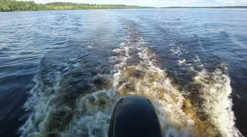 Veiw from the back of a boat wake Stock Footage 10703564