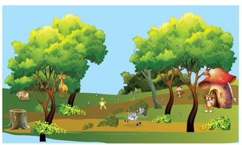 Veiw from Jungle Illustrazione stock