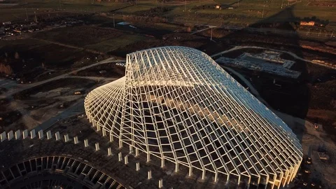 Vela Designed By Calatrava the Camera Turns Around Rome Stock Footage 87832407