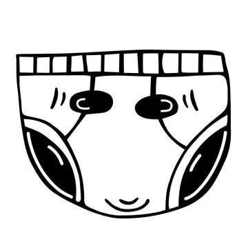 Velcro diapers vector icon. Hand-drawn black doodle on a white background Stock Illustration