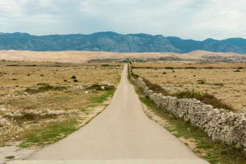 Velebit Mountain Range, Dinaric Alps, Croatia seen from island Pag Stock Photos
