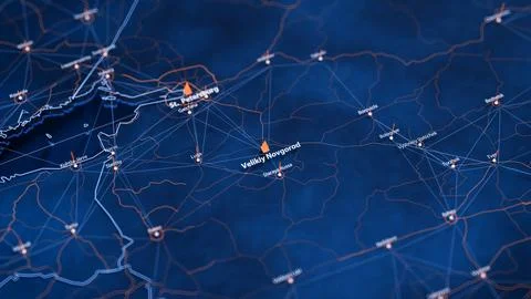 Velikiy Novgorod map big data visualization. Futuristic map infographic of city イラスト素材