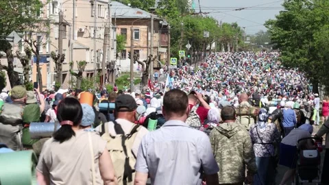 Velikoretsky cretny passage on June 3, 2022 in the city of Kirov, people are Stock Footage 304543015