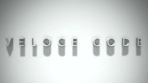 Veloce code 3D title animation with shadows on a white background Stock Footage 297569678