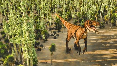 Velociraptor the dinosaur 3d rendering Stock Illustration