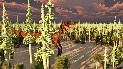 Velociraptor the dinosaur 3d rendering Stock Illustration