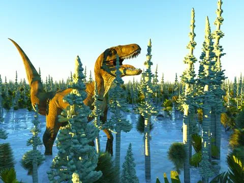 Velociraptor the dinosaur 3d rendering Stock-Illustration