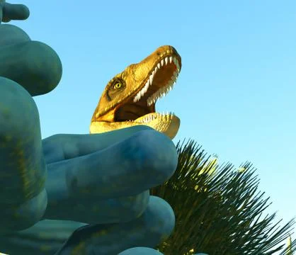 Velociraptor the dinosaur 3d rendering Stock Illustration