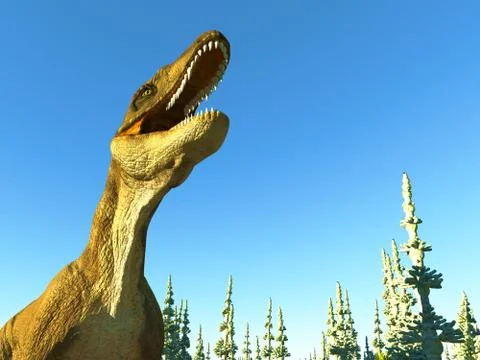 Velociraptor the dinosaur 3d rendering 库存插图