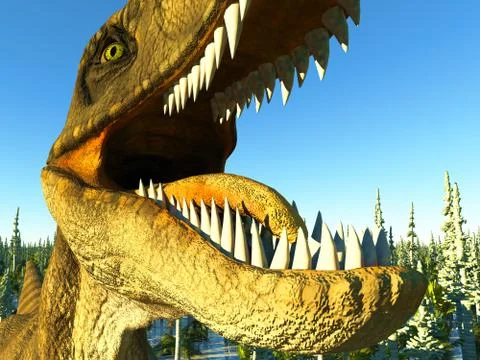 Velociraptor the dinosaur 3d rendering Stock Illustration