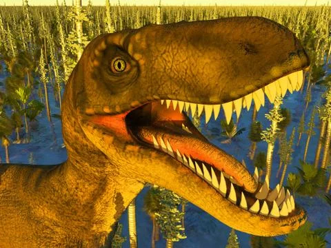 Velociraptor the dinosaur 3d rendering 库存插图