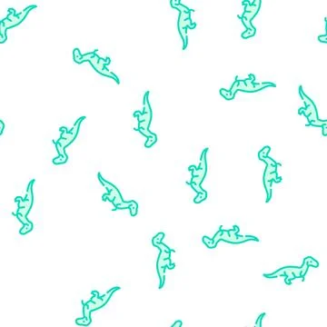 Velociraptor dinosaur vector seamless pattern sign Stock Illustration