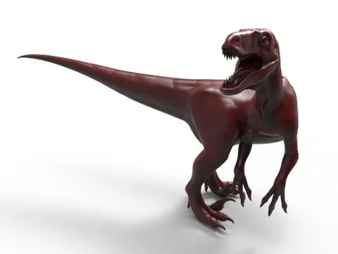 Velociraptor front view 3d rendering Stock Illustration