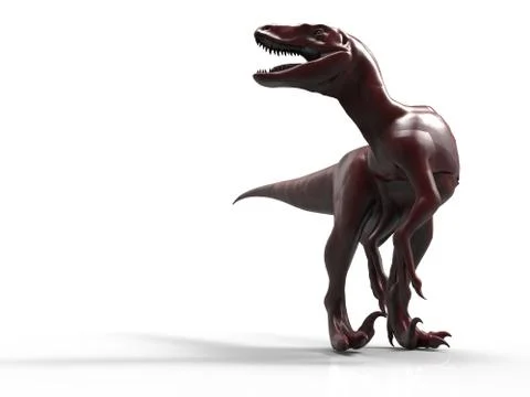 Velociraptor front view 3d rendering Stock Illustration