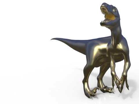 Velociraptor front view 3d rendering Stock Illustration