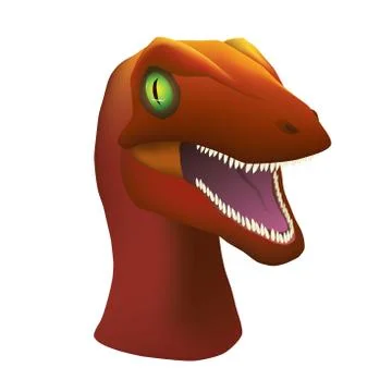Velociraptor with green eyes Stock Illustration