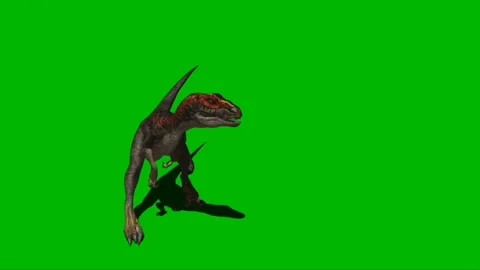 (4K) Velociraptor Running Across Screen Roar 1