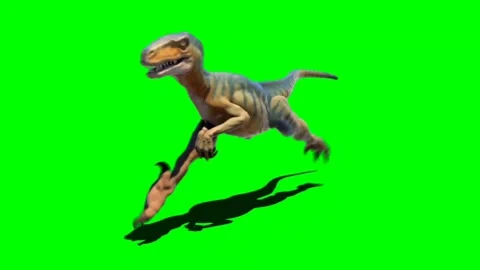 (4K) Velociraptor Running Across Screen 1