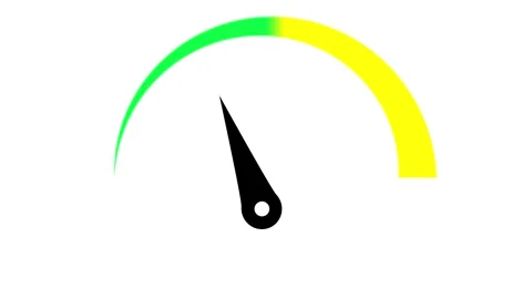 Velocity meter in motion. Animated speed scale with fast-moving speedometer.. Stock Footage 313421012