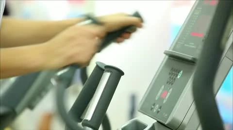 Velosimulator in the gym 3 Stock Footage