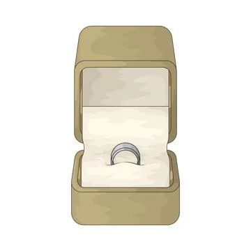 Velvet ring box illustration 스톡 일러스트