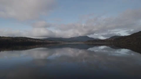 Venachar Lochside Callander Aerial View of Loch Venachar Stock Footage 330194735