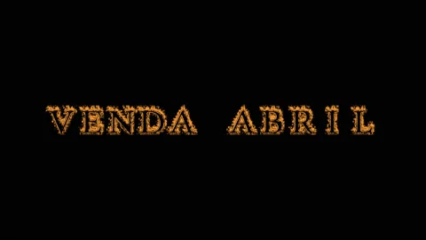 Venda Abril fire text effect black background Stock Footage 136566060