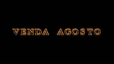 Venda agosto fire text effect black background Stock Footage 136566071