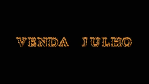 Venda julho fire text effect black background Stock Footage 136566068