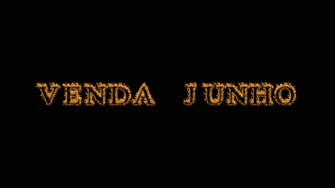 Venda junho fire text effect black background Stock-Footage 136566066