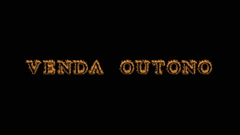 Venda outono fire text effect black background Stock Footage 136566127