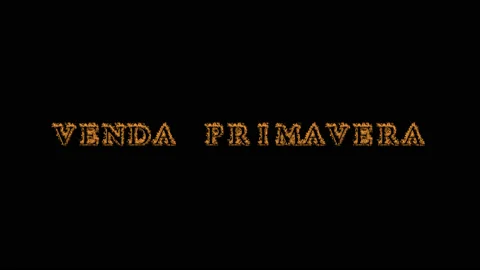 Venda Primavera fire text effect black background Stock Footage 136566125