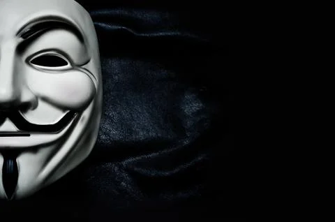 Vendetta mask on black background Stock Photos