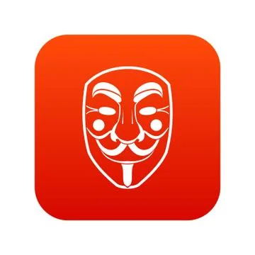 Vendetta mask icon digital red Ilustração Stock
