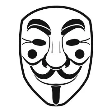 Vendetta mask icon, simple style Ilustração Stock