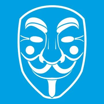 Vendetta mask icon white Ilustração Stock