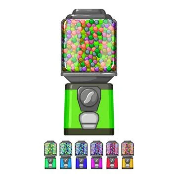Vending bubblegum machine cartoon vector graphic Stock Illustration