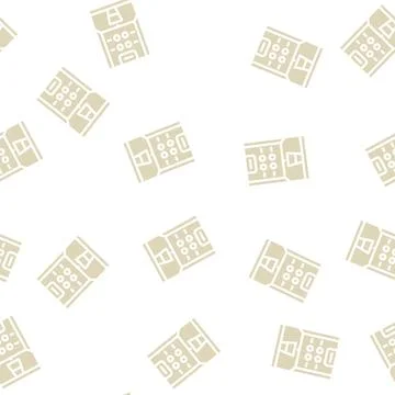 Vending coffee machine glyph vector seamless pattern 库存插图