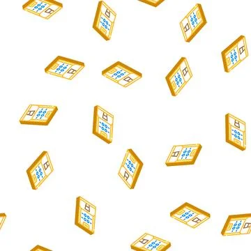 Vending coffee machine isometric icon seamless pattern Stock Illustration