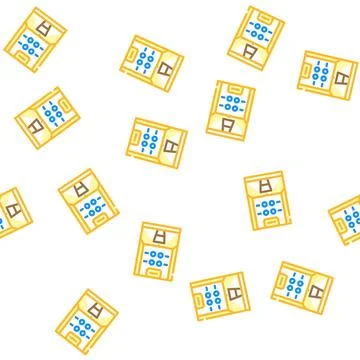 Vending coffee machine vector seamless pattern Stock Illustration