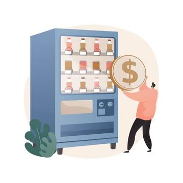 Vending machine abstract concept vector illustration. Stock Illustration